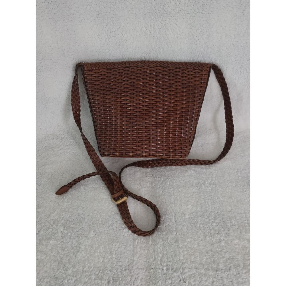 CEM Genuine Leather Purse Bag Brown Woven Crossbody Shoulder Made In Brazil